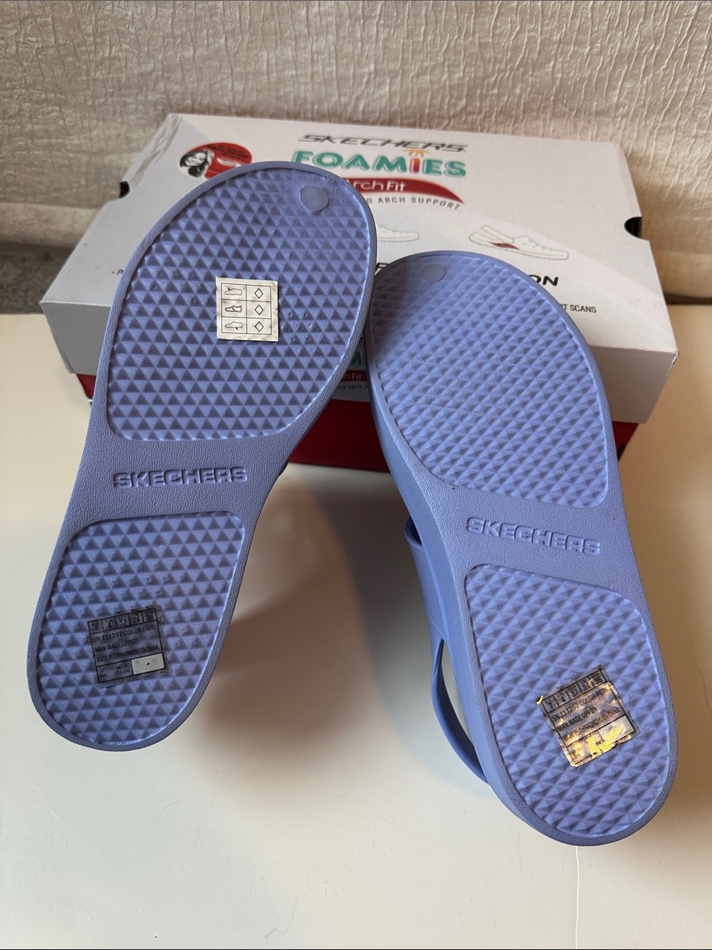 Skechers Periwinkle Foamies Platform Sandals for Women Size 7 - Picture 7 of 8